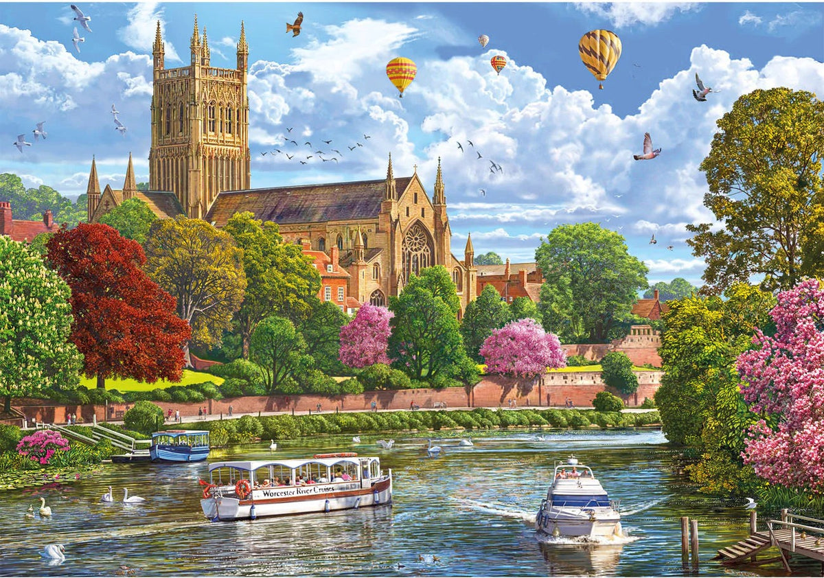 Artwork: Worcester From The River by Steve Crisp - 500 Piece Jigsaw Puzzle (Gibsons)