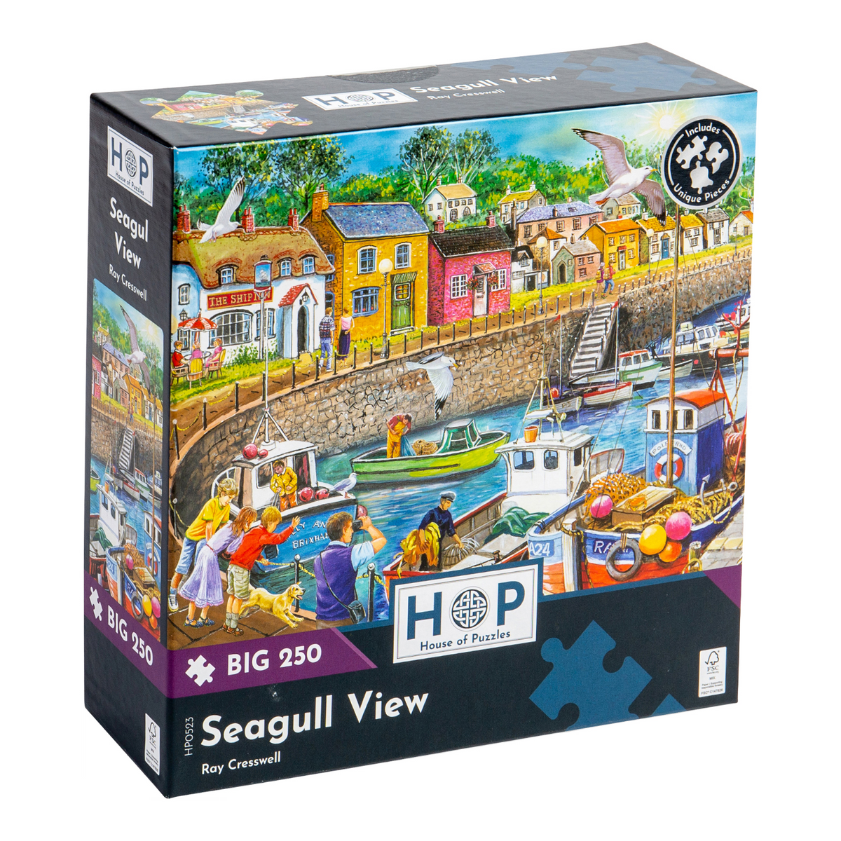 Box, turned right: Seagull View – 250 Piece Jigsaw Puzzle (House of Puzzles)