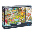 Box, turned right: Seasons On The Green – 4 x 500 Piece Jigsaw Puzzle (House of Puzzles)