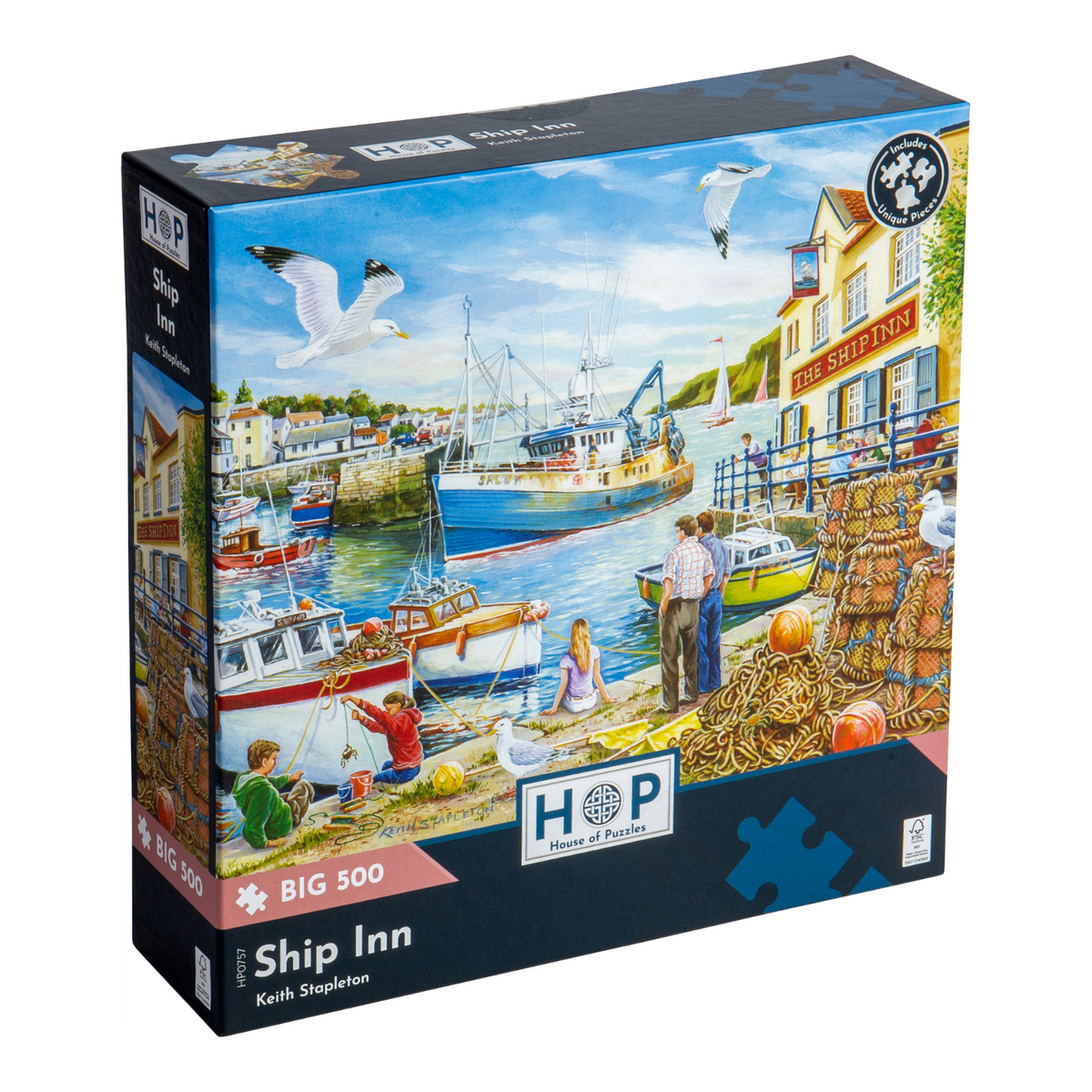 Box, turned right: Ship Inn – 500 XL Piece Jigsaw Puzzle (House of Puzzles)