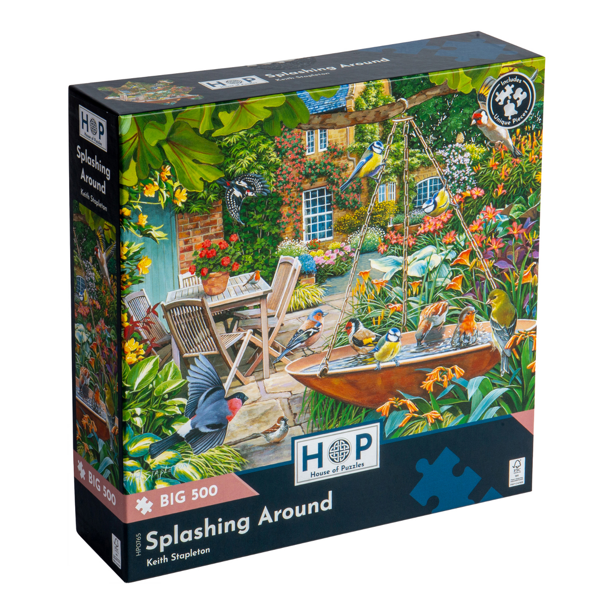 Box, turned right: Splashing Around – 500 XL Piece Jigsaw Puzzle (House of Puzzles)