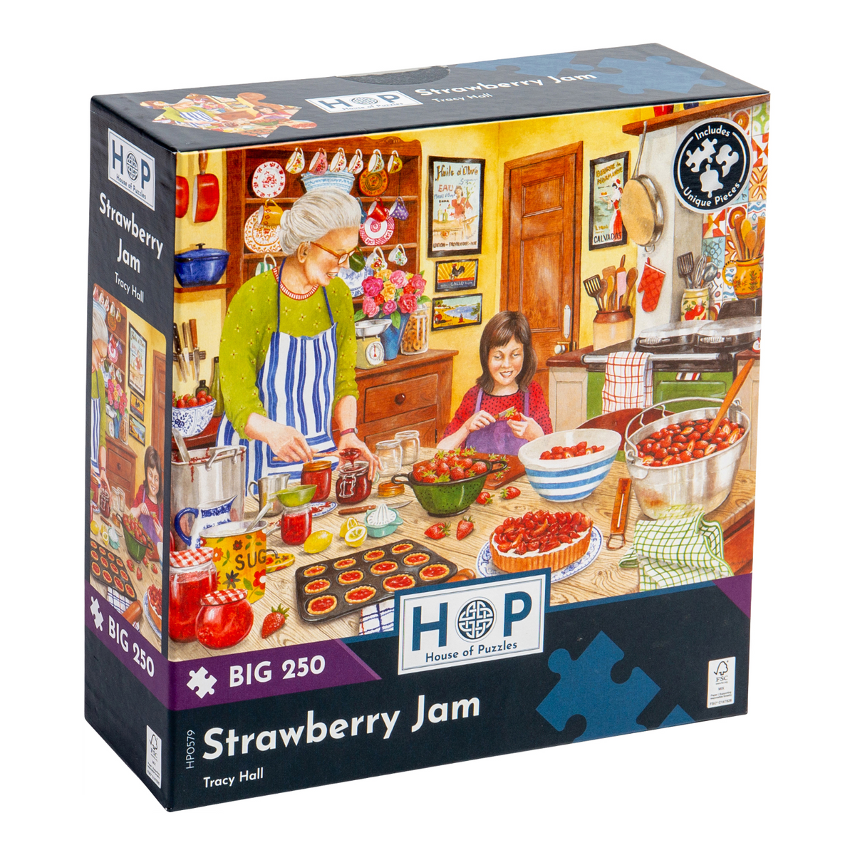 Box, turned left: Strawberry Jam – 250 Piece Jigsaw Puzzle (House of Puzzles)