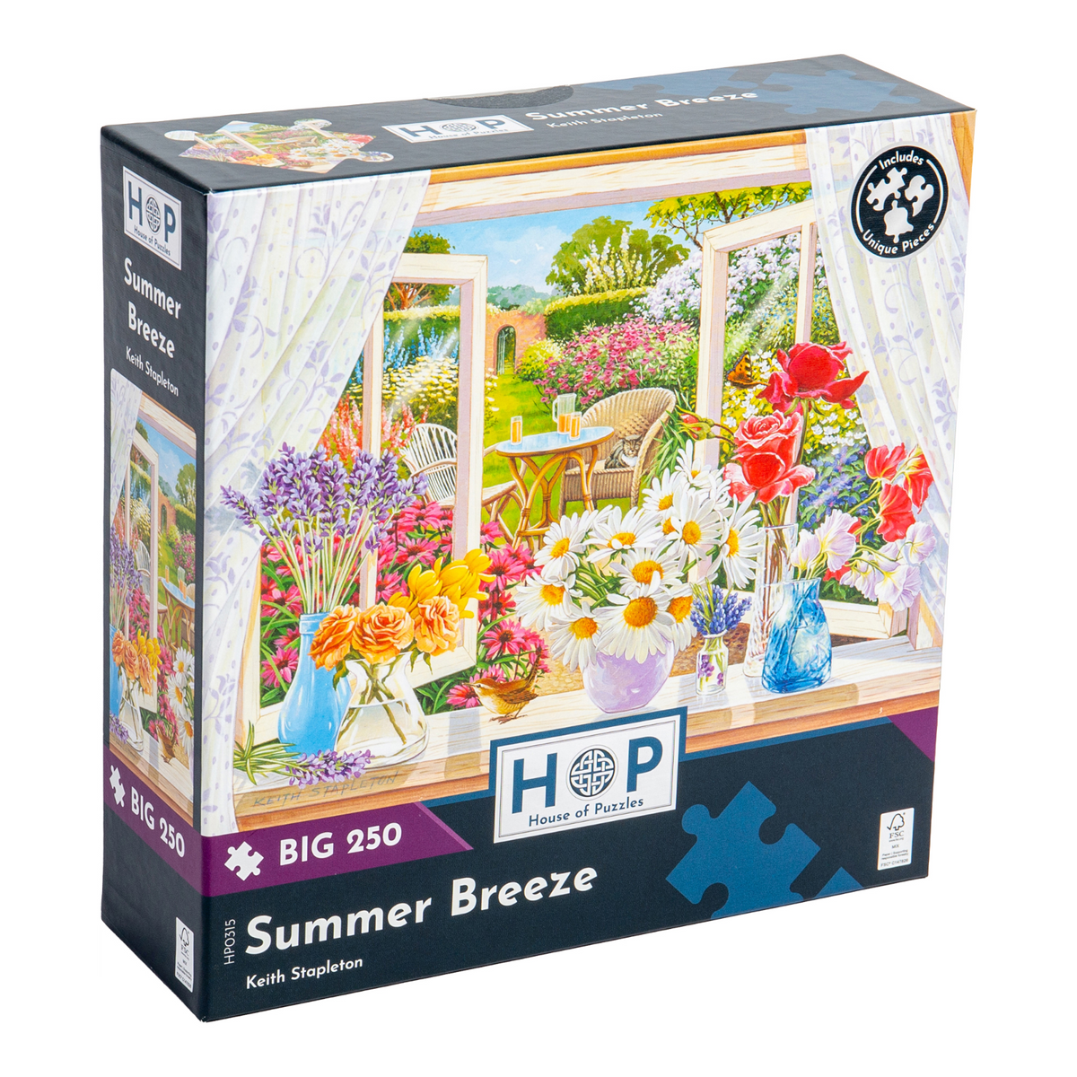 Box, turned right: Summer Breeze – 250 Piece Jigsaw Puzzle (House of Puzzles)
