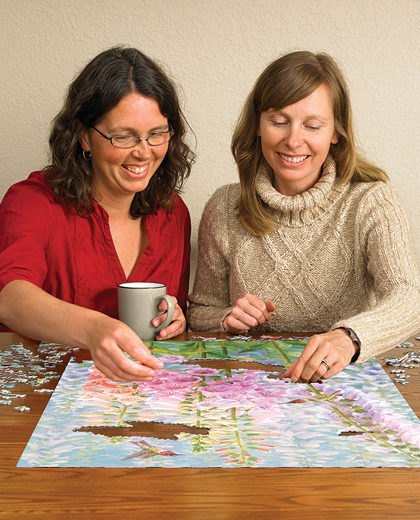 In use: Summer Rainbow - 500 Piece Jigsaw Puzzle (Cobble Hill)