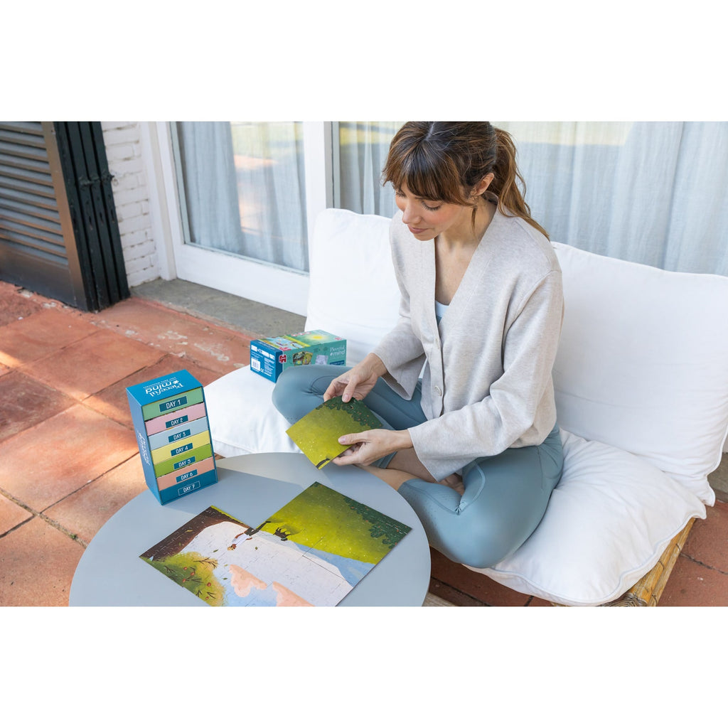 Puzzle in progress: Pieceful Mind: Take Time for You - 6-in-1 Mindfulness Jigsaw Puzzle Set (Jumbo)