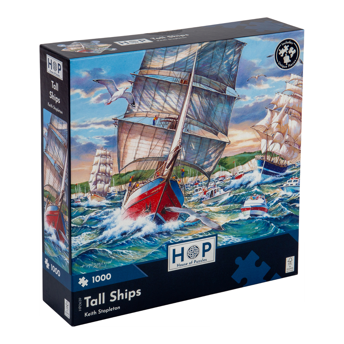 Box, turned right: Tall Ships – 1000 Piece Jigsaw Puzzle (House of Puzzles)