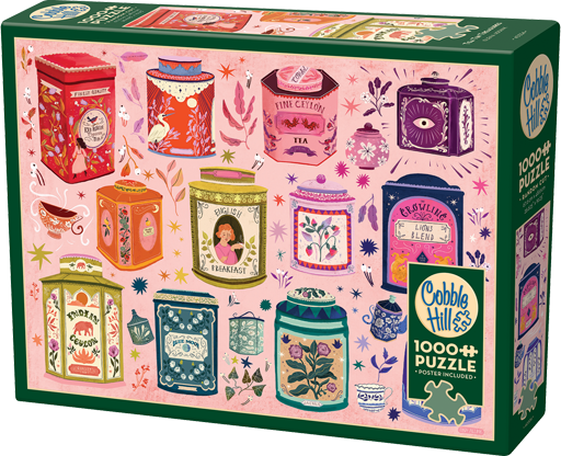 Tea Tin Treasures – 1000 Piece Jigsaw Puzzle (Cobble Hill)