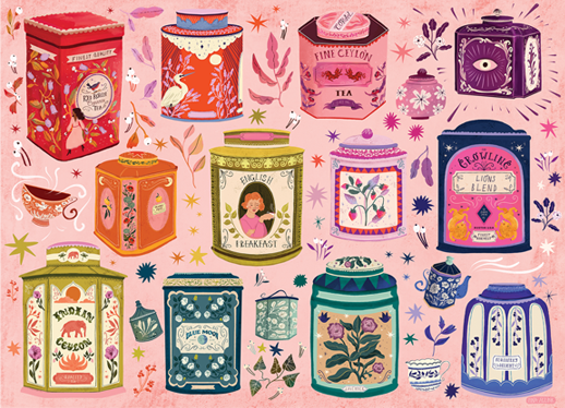 Tea Tin Treasures – 1000 Piece Jigsaw Puzzle (Cobble Hill)