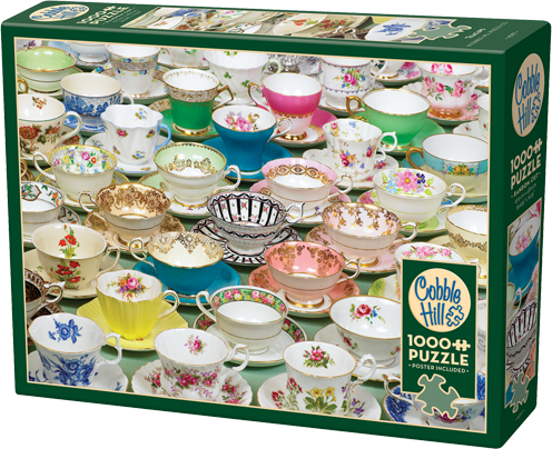 Box, straight on: Teacups - 1000 Piece Jigsaw Puzzle (Cobble Hill)