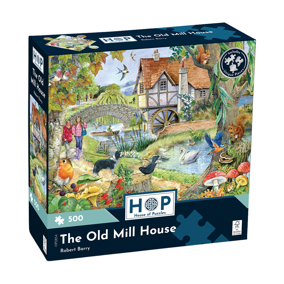 Box, turned right: The Old Mill House by Robert Barry - 500 Piece Jigsaw Puzzle (House of Puzzles)