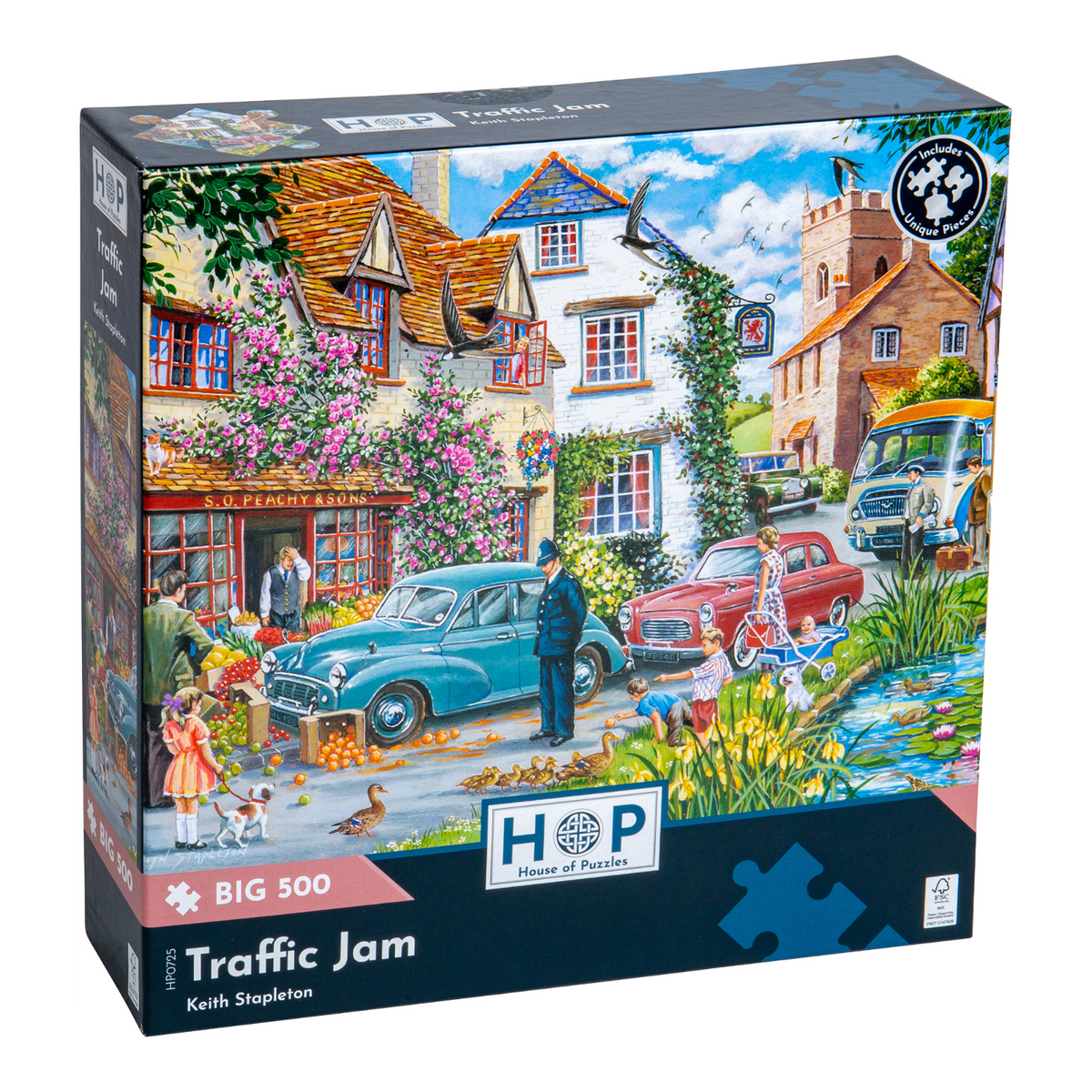 Box, turned right: Traffic Jam – 500 XL Piece Jigsaw Puzzle (House of Puzzles)