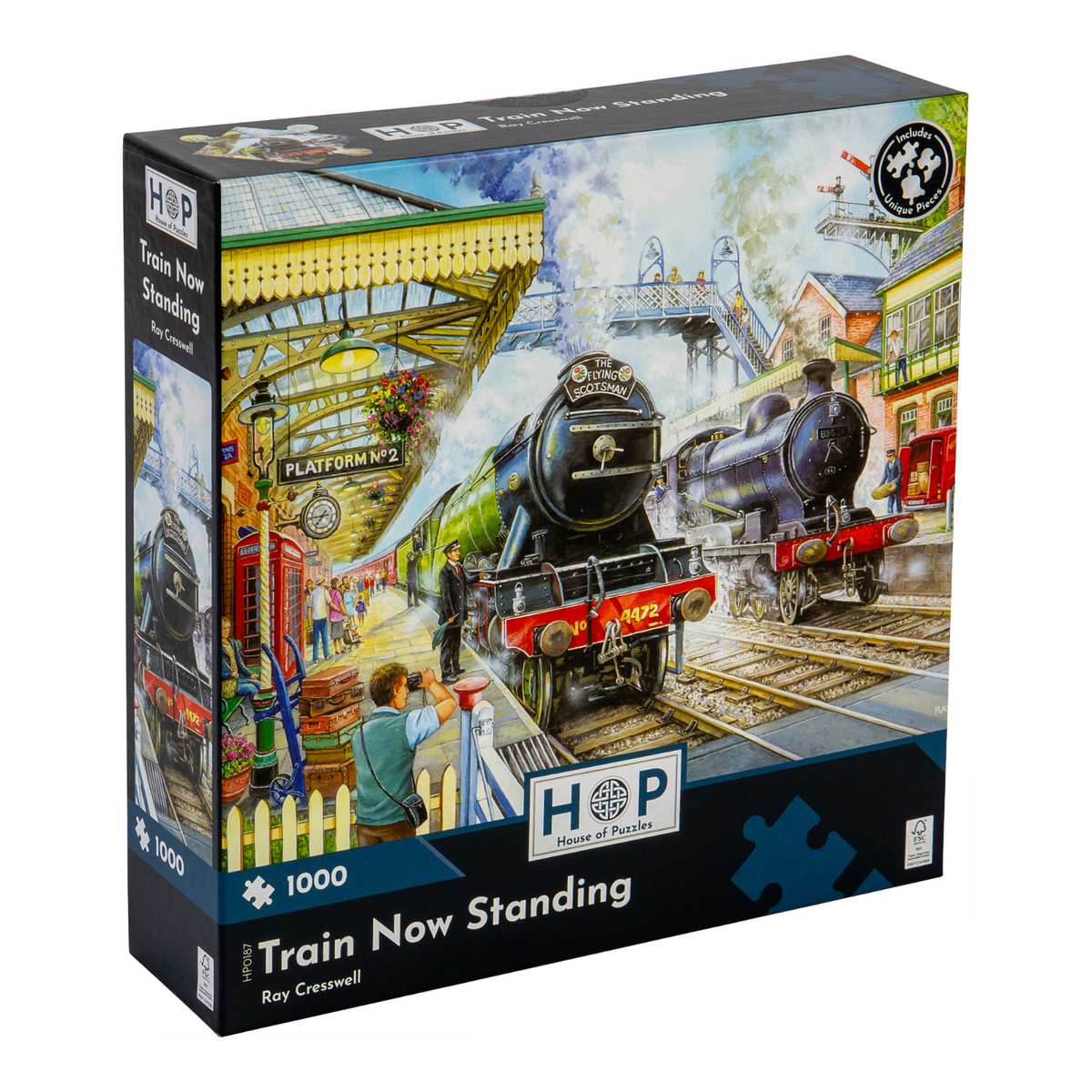 Box, turned right: Train Now Standing – 1000 Piece Jigsaw Puzzle (House of Puzzles)