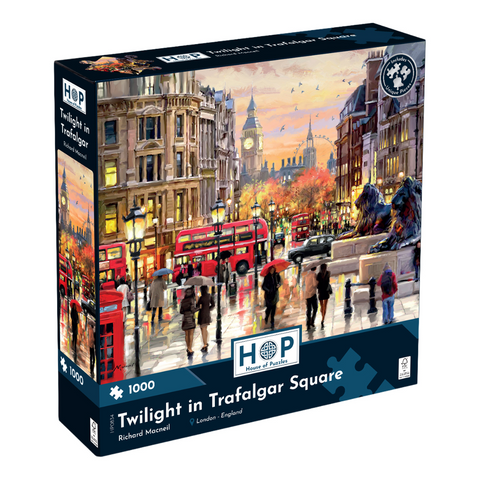 Twilight in Trafalgar Square by Richard Macneil - 1000 Piece Jigsaw Puzzle (House of Puzzles)
