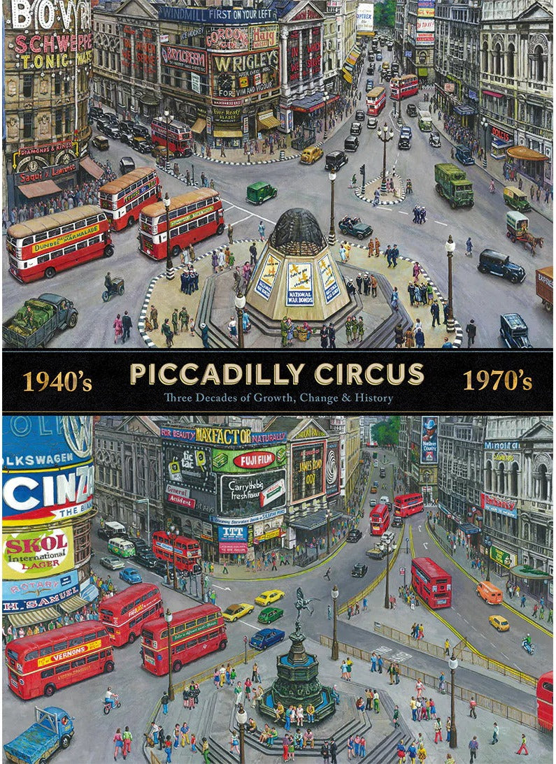 Artwork: Piccadilly Circus 1940's & 1970's - 1000 Piece Jigsaw Puzzle (Gibsons)