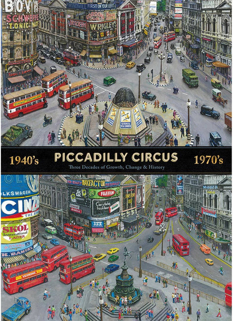 Artwork: Piccadilly Circus 1940's & 1970's - 1000 Piece Jigsaw Puzzle (Gibsons)