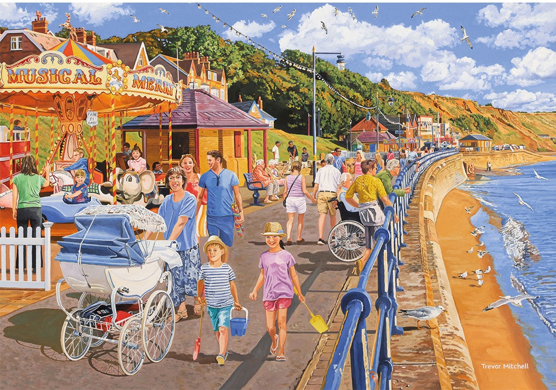 Artwork, puzzle 1 of 4: Beside the Seaside by Trevor Mitchell - 4x500 Piece Jigsaw Puzzle (Gibsons)