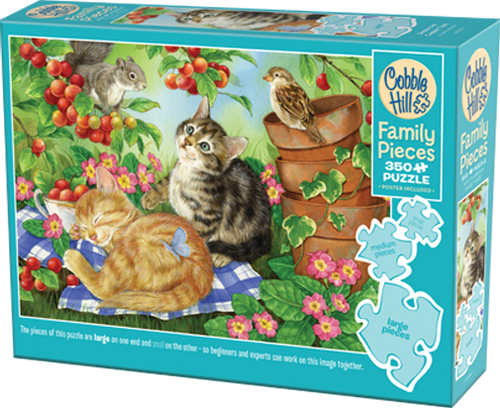 Under the Cherry Tree – 350 Piece Jigsaw Puzzle (Cobble Hill) - Completed Puzzle