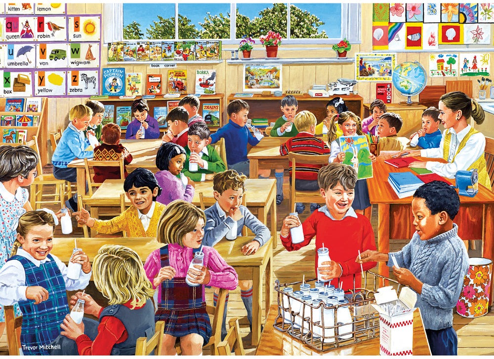 Artwork, puzzle 3 of 4: School Days – 4 x 500 Piece Jigsaw Puzzles (Gibsons)