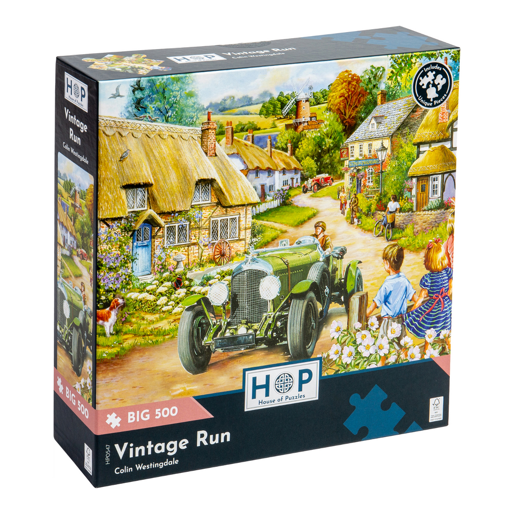 Box, turned right: Vintage Run – 500 XL Piece Jigsaw Puzzle (House of Puzzles)