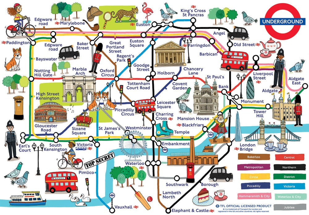 Artwork: Adventures on the London Underground – 250 Piece Jigsaw Puzzle (Gibsons)