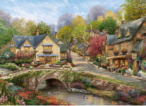 Artwork: Summer in Cobblestone Village – 1000 Piece Jigsaw Puzzle (Gibsons)