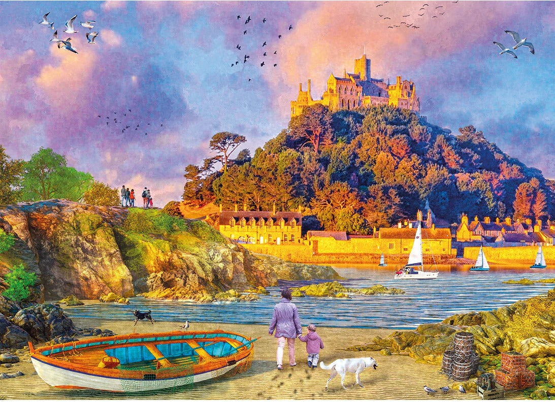 Artwork: St Michael's Mount by Dominic Davison - 1000 Piece Jigsaw Puzzle (Gibsons)
