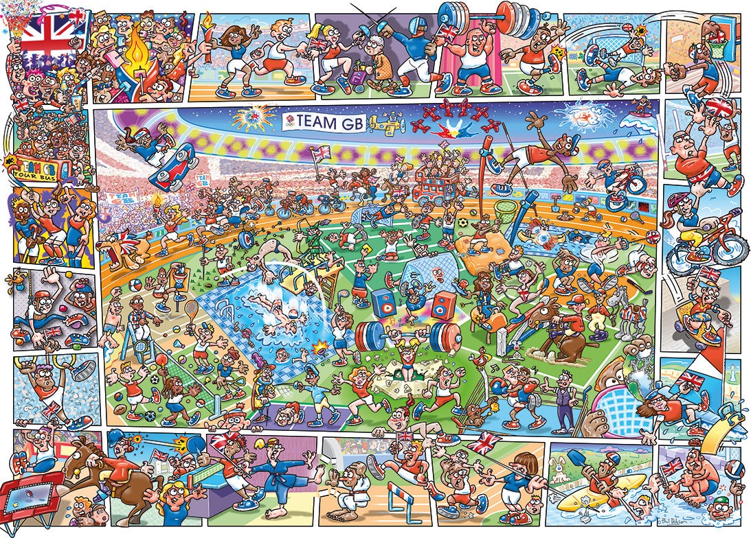 Artwork: Jokesaws Team GB: Medals in the Making – 1000 Piece Jigsaw Puzzle (Gibsons)