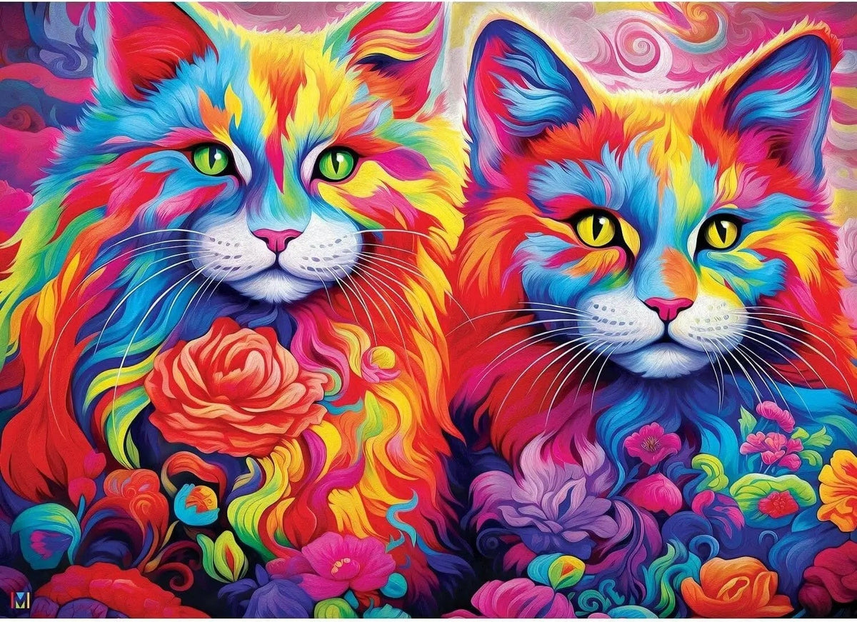 Artwork: Colorize - Rainbow Mustaches - 1000 Piece Jigsaw Puzzle (Master Pieces)