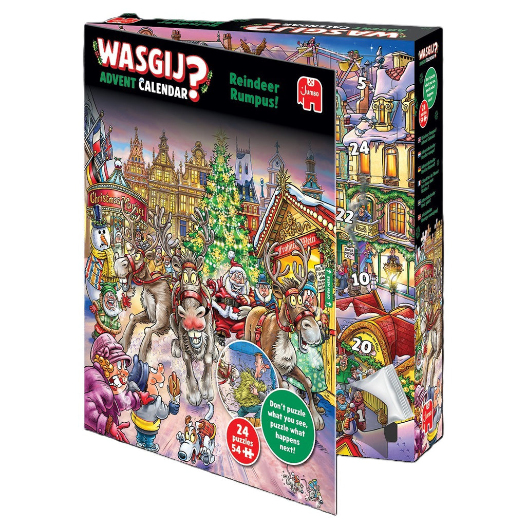Wasgij Advent Calendar 2025: Reindeer Rumpus! – 24 x 54 Piece Jigsaw Puzzles (Wasgij)