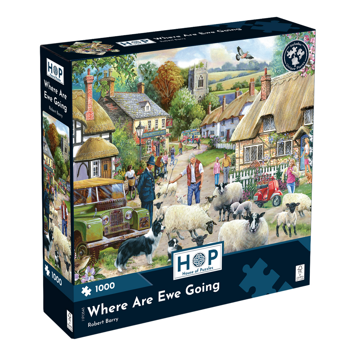 Box, turned right: Where Are Ewe Going by Robert Barry - 1000 Piece Jigsaw Puzzle (House of Puzzles)
