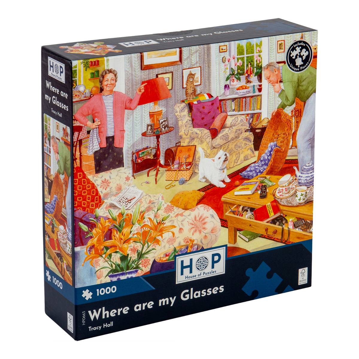 Box, turned right: Where are my Glasses – 1000 Piece Jigsaw Puzzle (House of Puzzles)