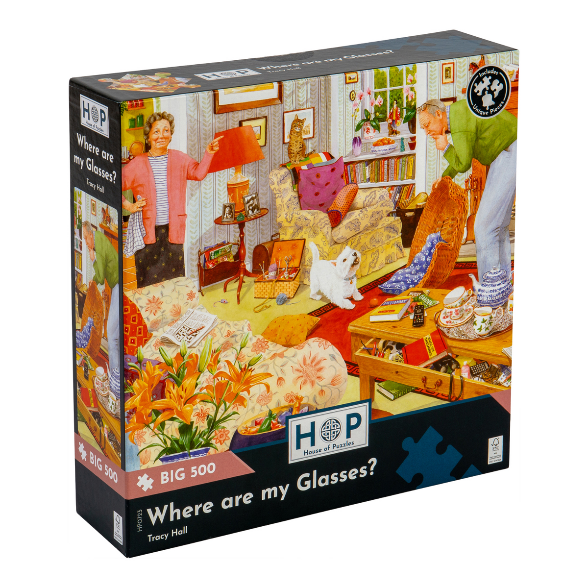 Box, turned right: Where are my Glasses? – 500 XL Piece Jigsaw Puzzle (House of Puzzles)