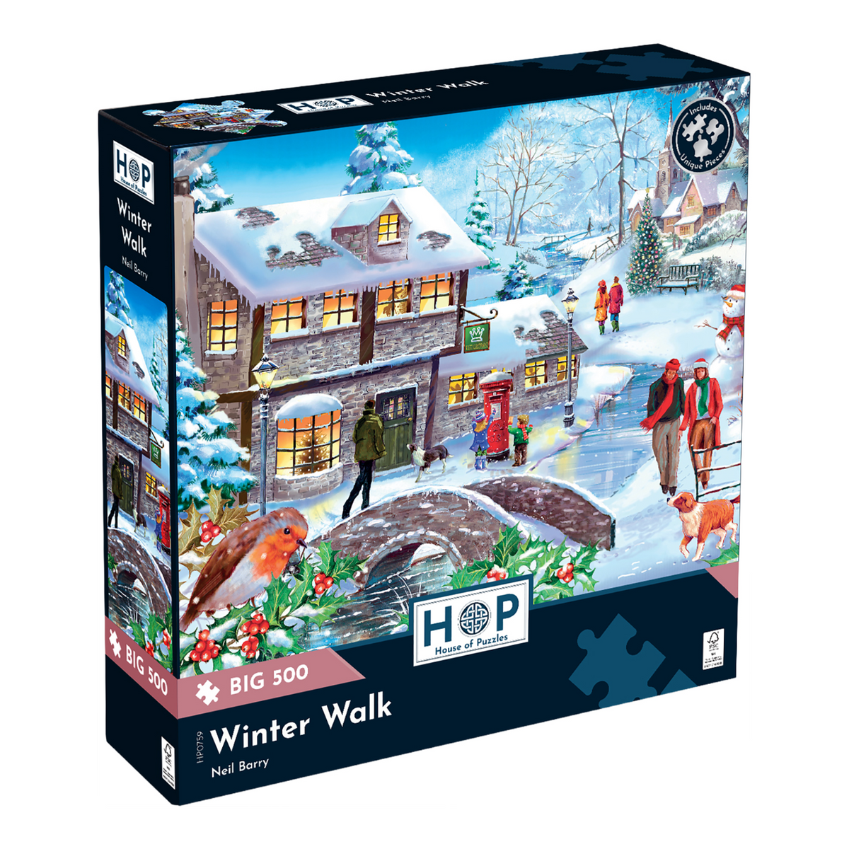 Box, turned right: Winter Walk – 500 XL Piece Jigsaw Puzzle (House of Puzzles)
