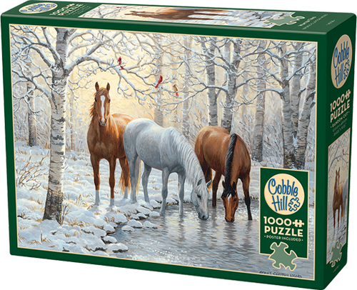 Winter Trio – 1000 Piece Jigsaw Puzzle (Cobble Hill) - Completed Puzzle