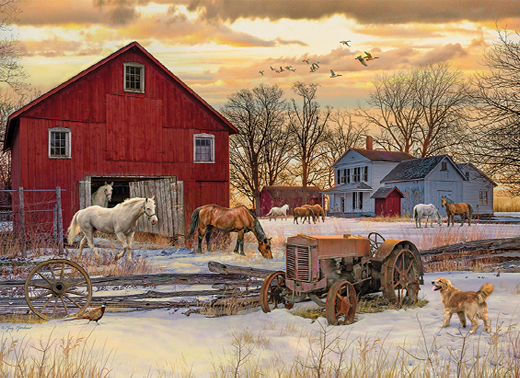 Winter on the Farm – 1000 Piece Jigsaw Puzzle (Cobble Hill)
