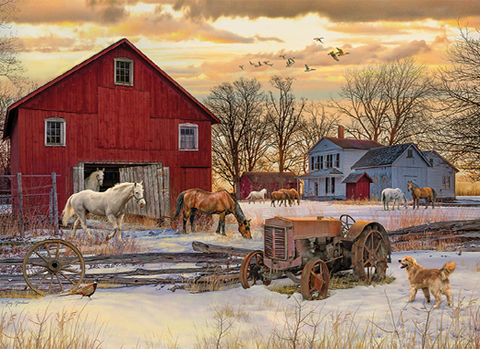 Winter on the Farm – 1000 Piece Jigsaw Puzzle (Cobble Hill)