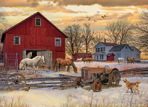 Winter on the Farm – 1000 Piece Jigsaw Puzzle (Cobble Hill)
