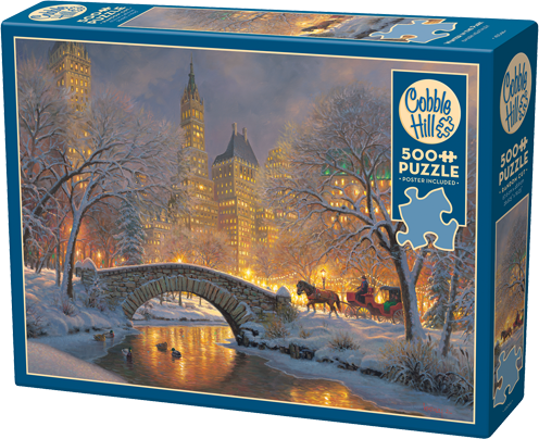Box, turned left: Winter in the Park - 500 Piece Jigsaw Puzzle (Cobble Hill)