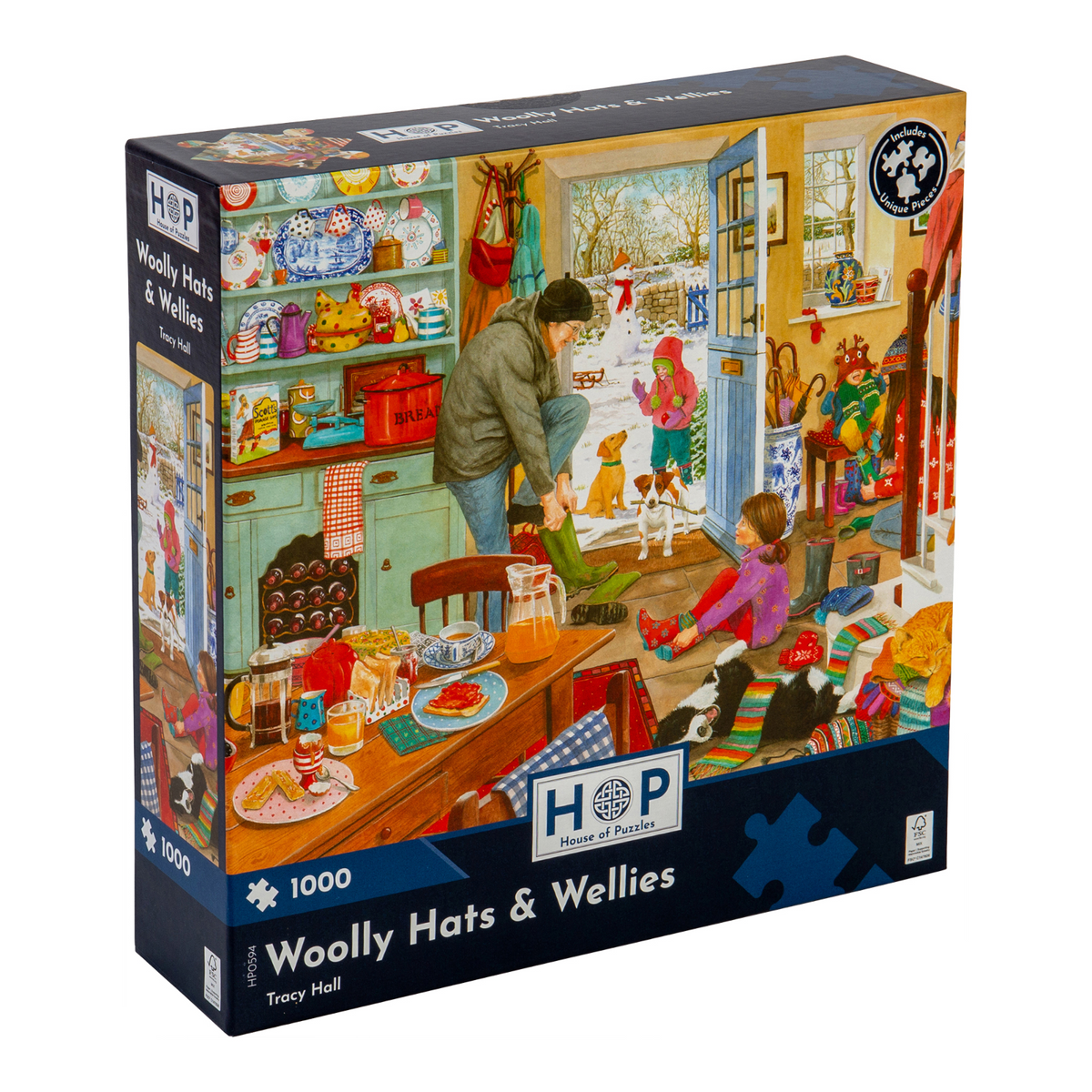 Box, turned right: Woolly Hats & Wellies – 1000 Piece Jigsaw Puzzle (House of Puzzles)