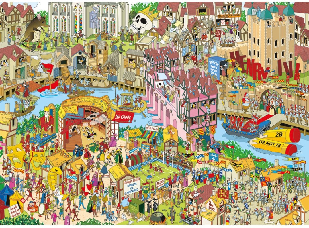 Artwork: Shakespeare Shake-Up by Jokesaws – 1000 Piece Jigsaw Puzzle (Gibsons)