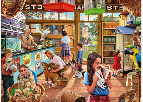 Artwork: Ye Olde Pet Shoppe by Steve Crisp – 1000 Piece Jigsaw Puzzle (Kidicraft)