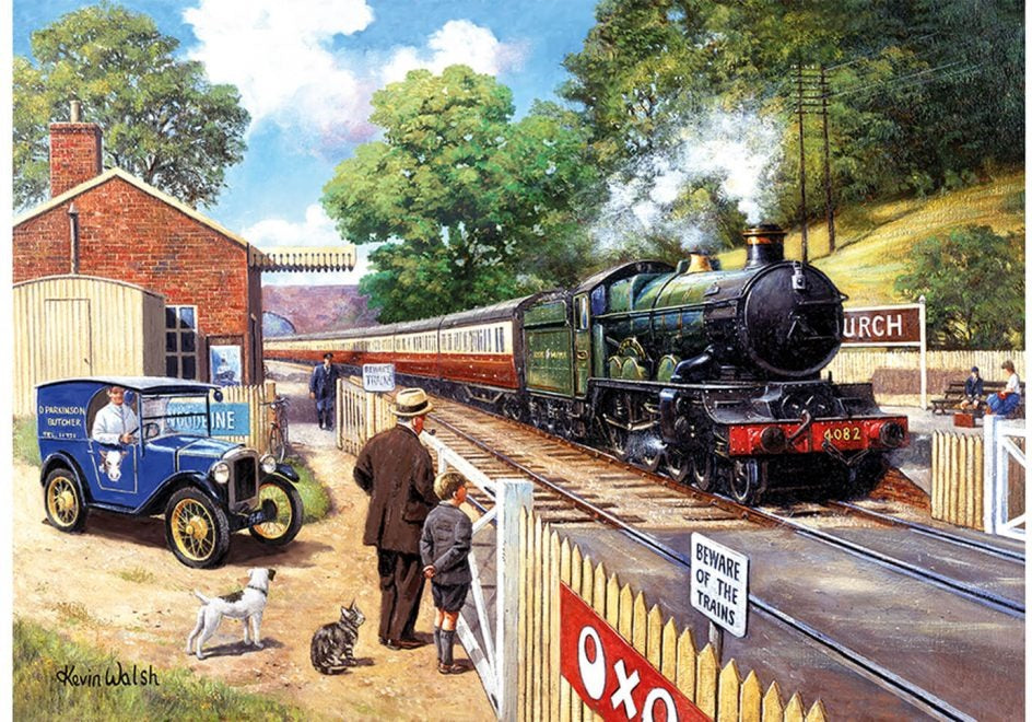 Artwork: Train Spotting by Kevin Walsh – 1000 Piece Jigsaw Puzzle (Kidicraft)