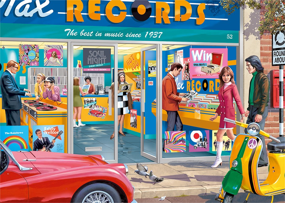 Artwork: The Record Shop – 1000 Piece Jigsaw Puzzle (Falcon de luxe)