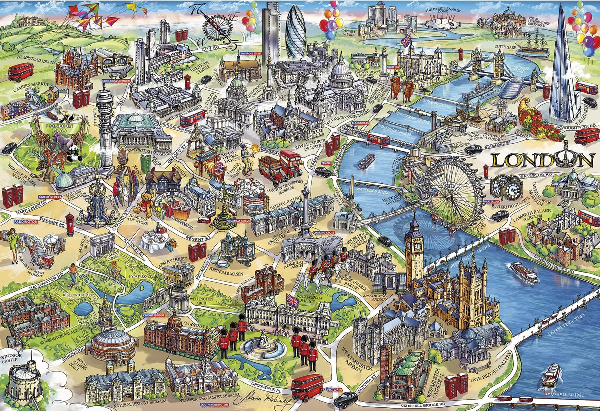 Artwork: London Landmarks – 500 Piece Jigsaw Puzzle (Gibsons)