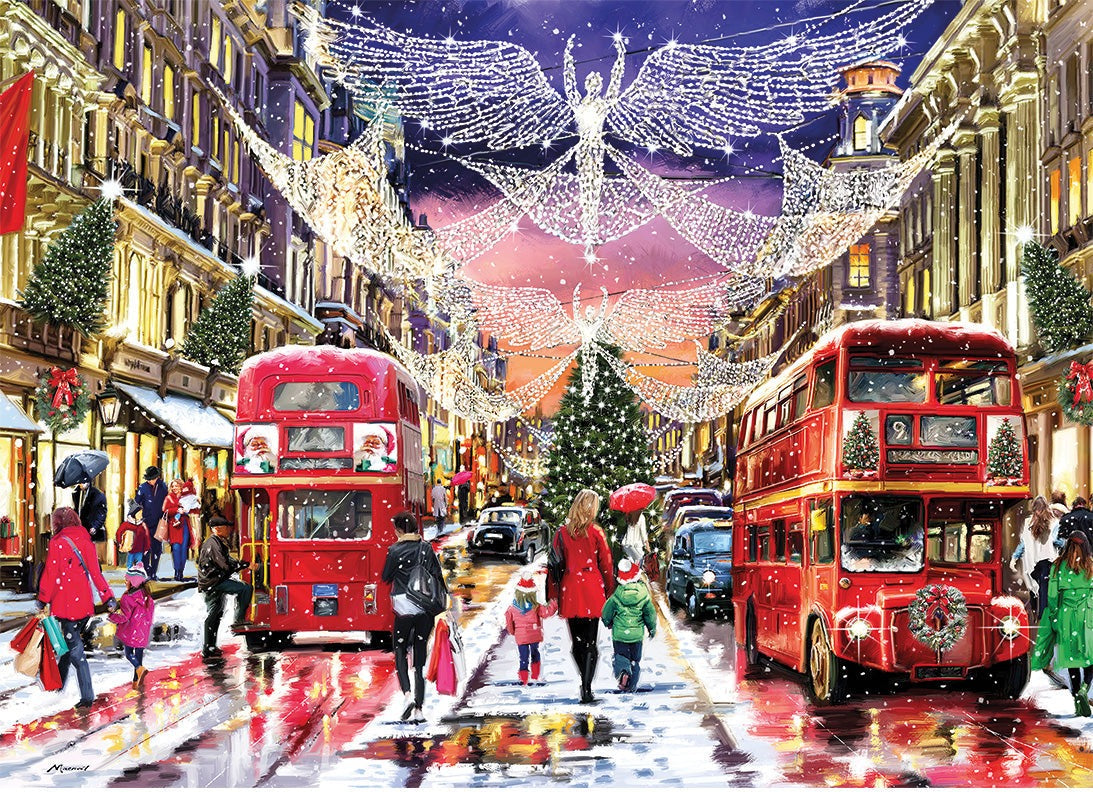 Artwork: Regent Street at Christmas – 500 XL Piece Jigsaw Puzzle (Gibsons)