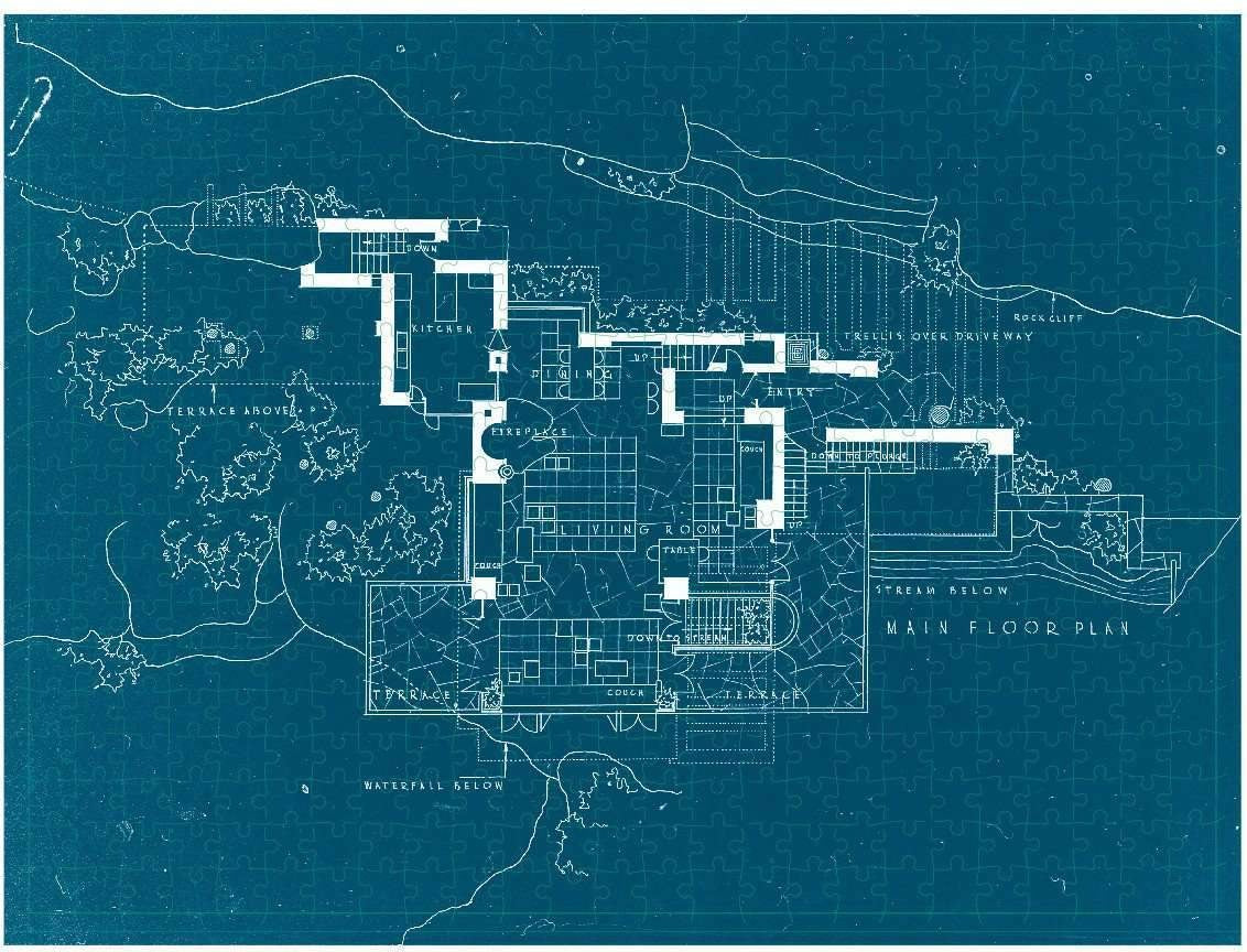 Artwork: Fallingwater by Frank Lloyd Wright – 500 Piece Jigsaw Puzzle (Galison)