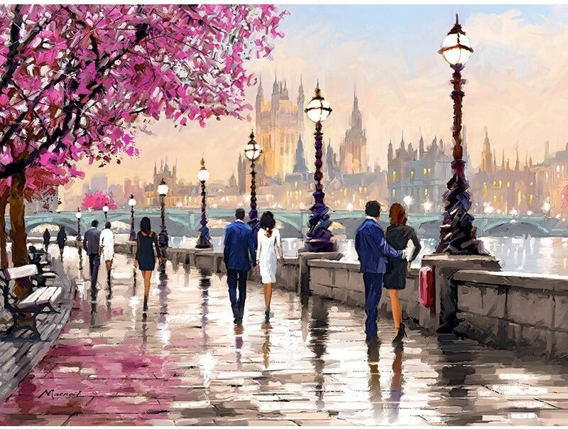 Artwork: Along the River – 2000 Piece Jigsaw Puzzle (Castorland)