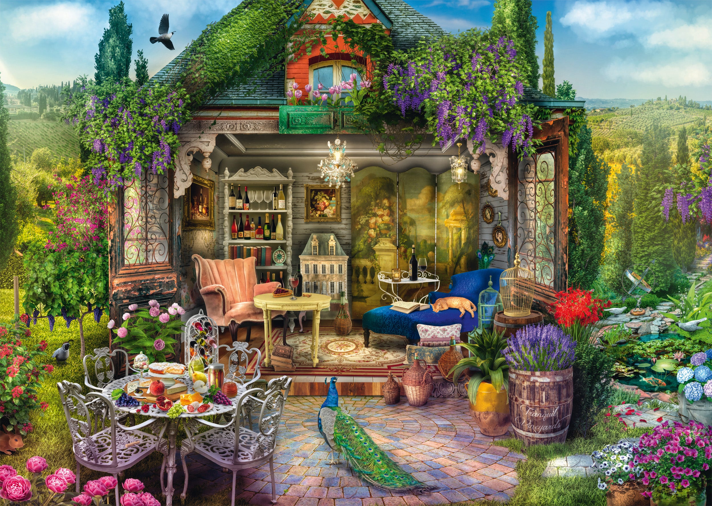 A Dream Garden Shed Among the Vineyards – 1000 Piece Jigsaw Puzzle (Schmidt)