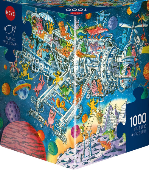 Aliens Welcome - 1000 Piece Jigsaw Puzzle (Heye) - Completed Puzzle