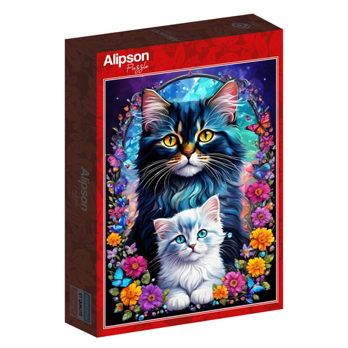 Cats: Maternal Love Collection – 1000 Piece Jigsaw Puzzle (Alipson) - Completed Puzzle
